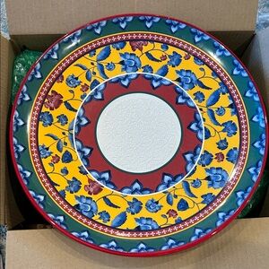 Maxwell Williams Floral Multicolor Ceramic Serving Platter 36.5 inches